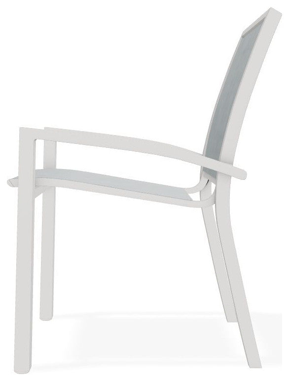 Kendall Sling Stackable Outdoor Dining Chair, Charm/Snow