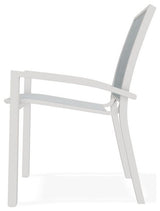 Kendall Sling Stackable Outdoor Dining Chair, Charm/Snow