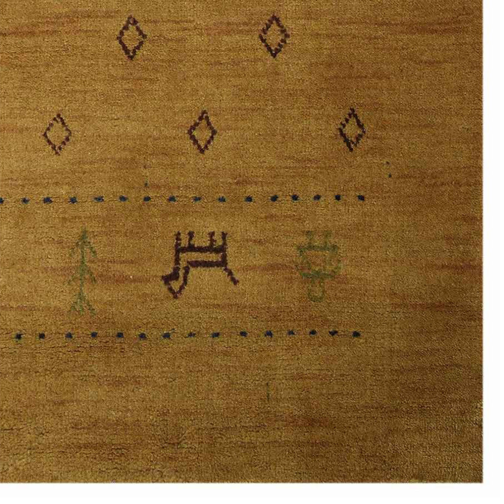 HAND KNOTTED LOOM WOOL ECO-FRIENDLY AREA RUGS - Rectangle, Gold, Contemporary