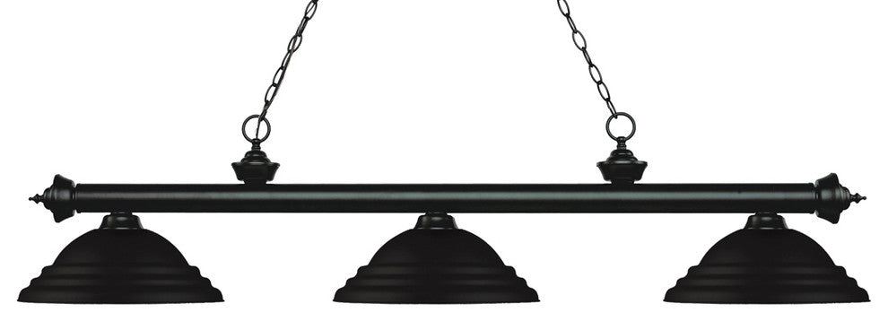 Riviera 3 Light Billiard, Matte Black With Matte Black Shade