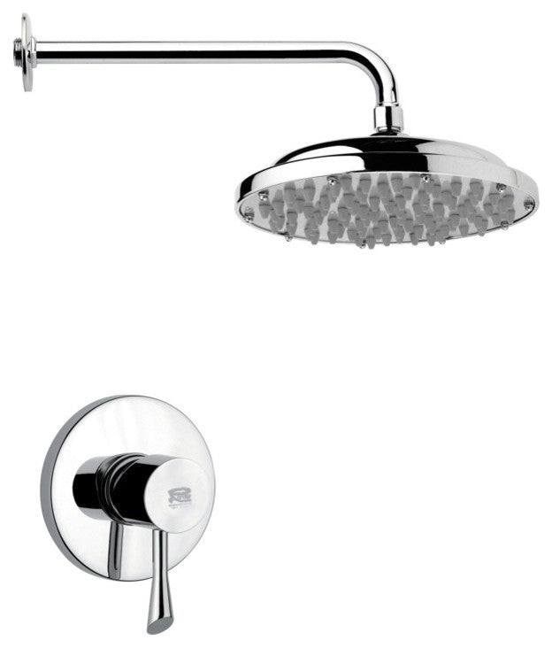 Chrome Shower Faucet Set With 9" Rain Shower Head