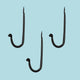 3 Coat Hooks Black Wrought Iron Rustproof Set of 3|