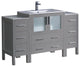 Torino Modern Bathroom Cabinets With Integrated Sink, Gray, 54"