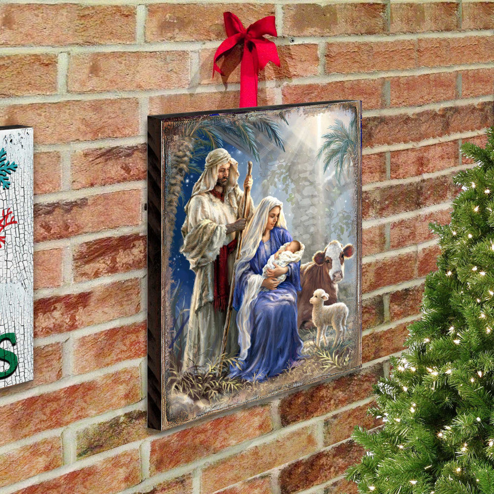 Holy Night Wooden Block, 48 X 36