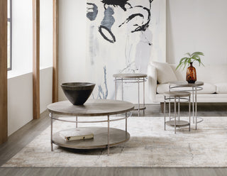 Round Cocktail Table, Golden Brown
