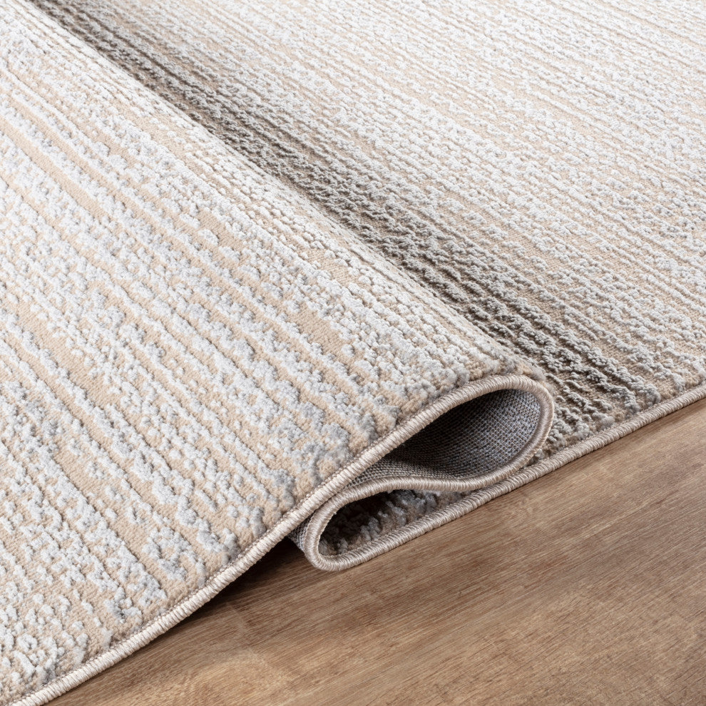 High-Low Preston Beige/Gray Rug, Beige, 12'x15'2"
