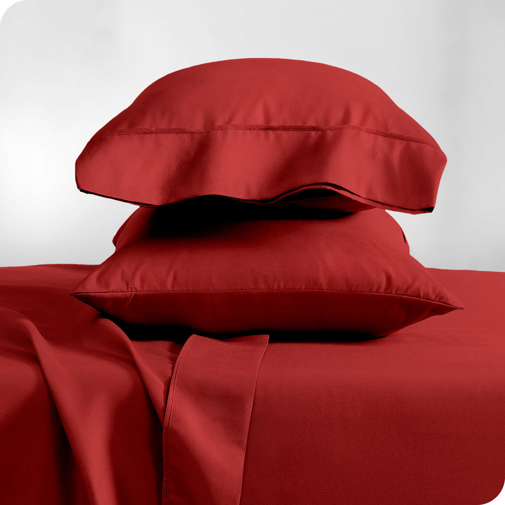 Bare Home Microfiber Pillowcases - Set of 2, Red, King