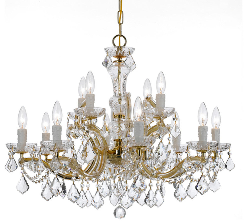 Maria Theresa 12-Light Chandelier, Gold Finish