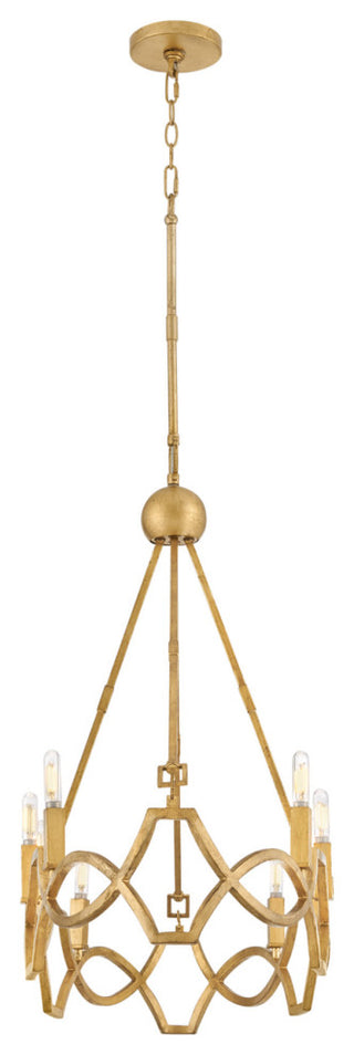 Hinkley Lighting 45785 Leona 8 Light 49"W Taper Candle Style - Distressed Brass