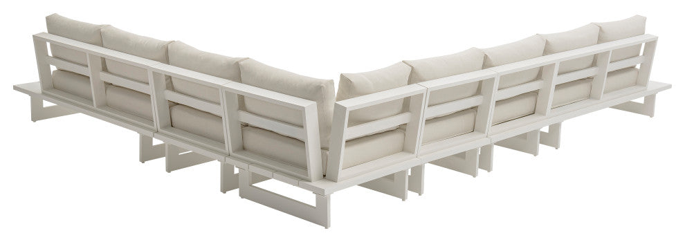 Maldives Cream Water Resistant Fabric Outdoor Patio Modular Sectional
