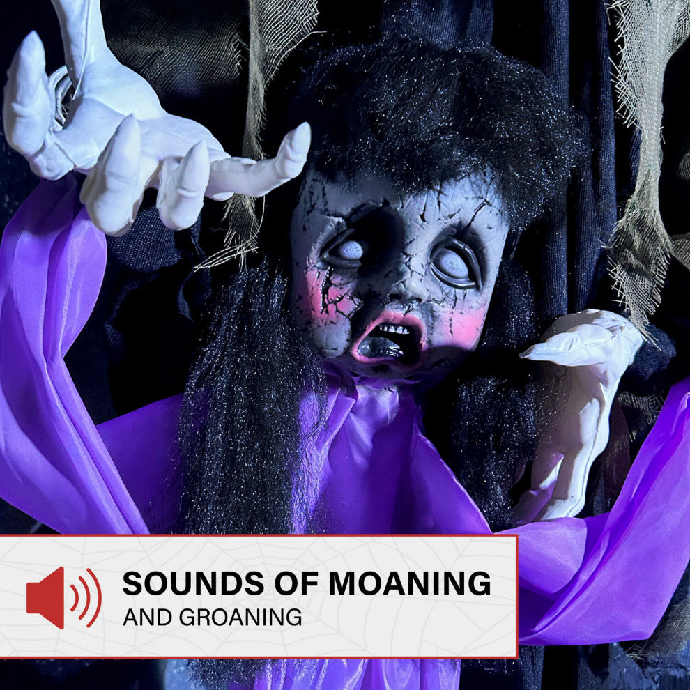 Lifesize Animatronic Vampire Lady With Baby, Lights and Sound