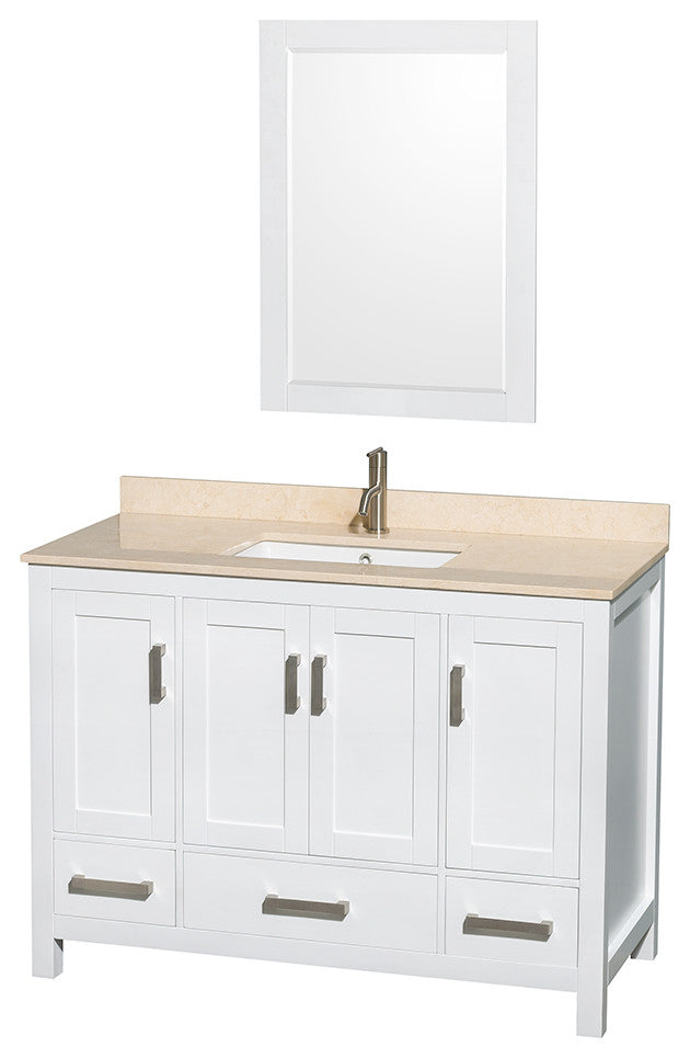 Wyndham WCS141448SWHIVUNSM24 48 Inch Single Bathroom Vanity in White