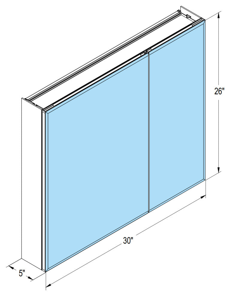 30-inX 26-inLED Mirrored Medicine Cabinet