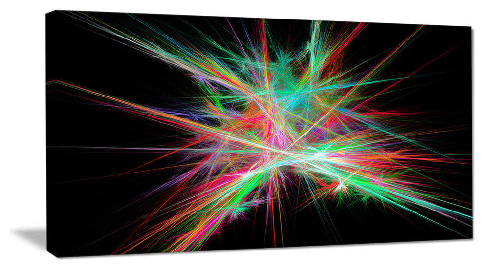 Green Red Spectrum of Light, Oversized Abstract Canvas Art Print, 60x28