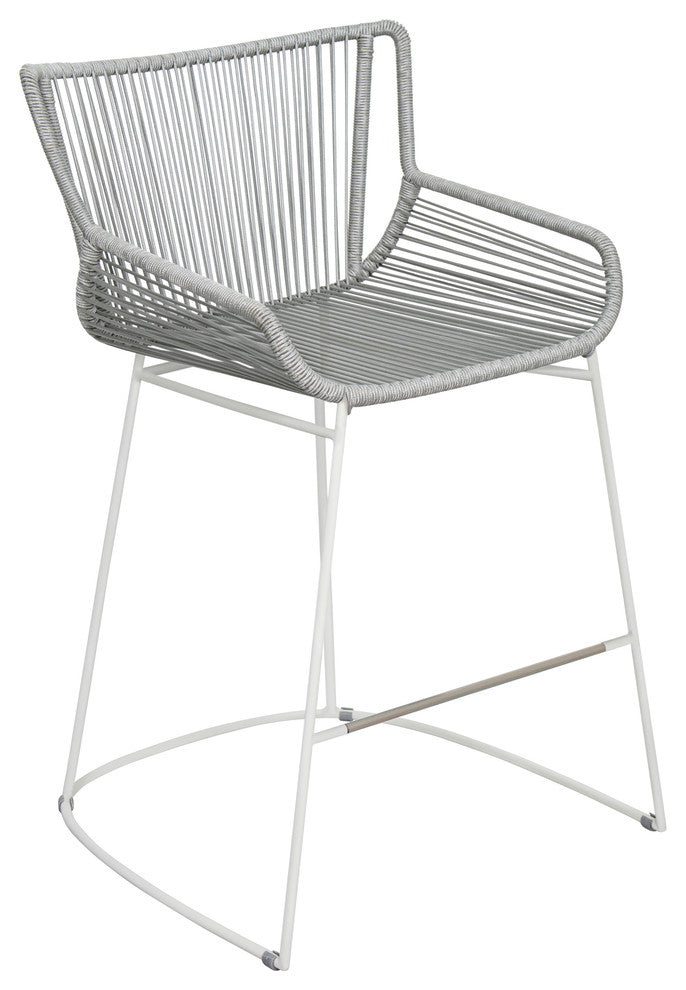 Dane Counter Chair, Set of 2, Dark Gray Frame, Dove Gray Weave