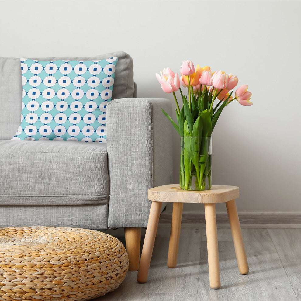 Button Up Decorative Throw Pillow, Light Blue, 26"x26"