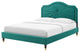 Platform Bed Frame, Full Size, Velvet, Teal Blue, Modern Contemporary, Bedroom