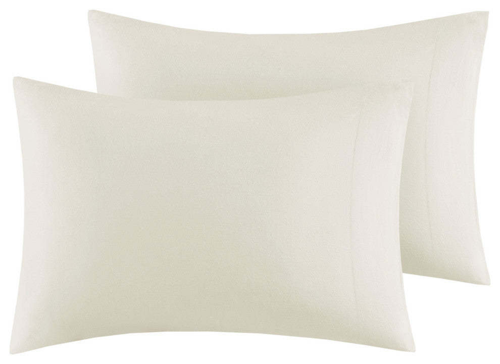 Beautyrest Oversized Flannel 4 Piece Sheet Set, Ivory Solid