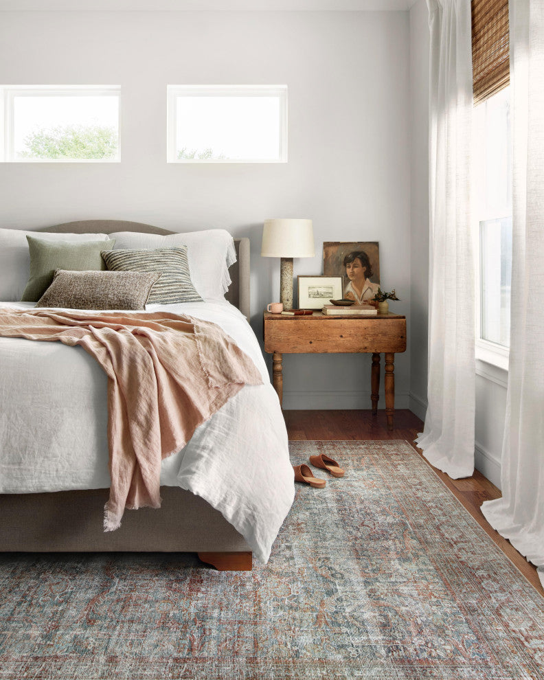 Chris Loves Julia x Loloi Jules Lagoon/Brick 9'-6" x 14' Area Rug