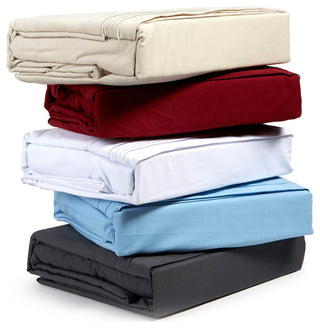 Linum Home Textiles 1800 TC Brushed Microfiber Sheet Set with 4 Line Embroidery