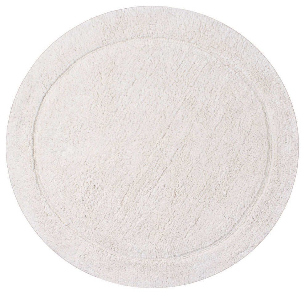 Waterford Absorbent Cotton and Machine washable Bath Rug 22" Round, Ivory