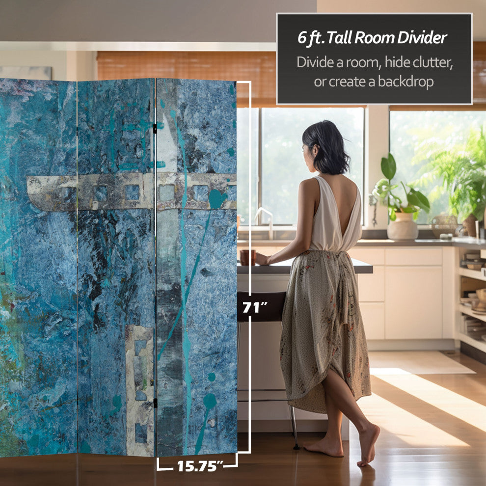 6' Tall Double Sided Blue Dream Canvas Room Divider