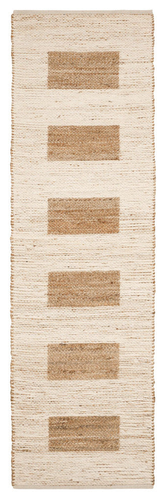 Dash & Albert Milo Ivory Handwoven Jute/Cotton Rug, Natural, Runner-2'6" x 8'