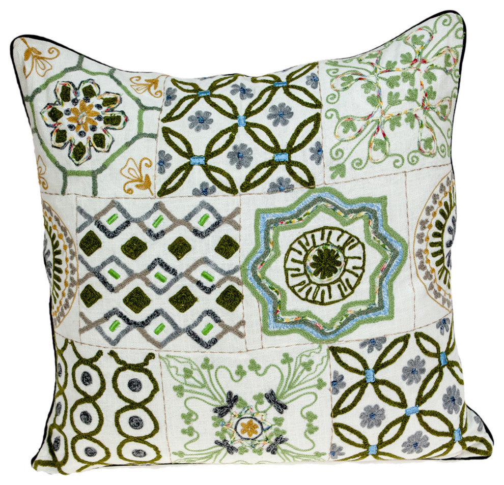 22" off White Cotton Throw Pillow