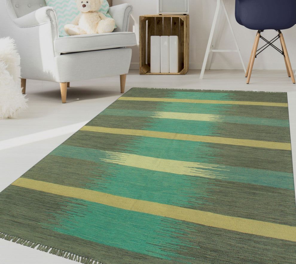 Winchester Kilim Roshan Charcoal/Ivory Rug, 4'9x6'5