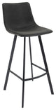 LeisureMod ES29BL Elland Modern Leather Bar Stool With Iron Legs & Footrest