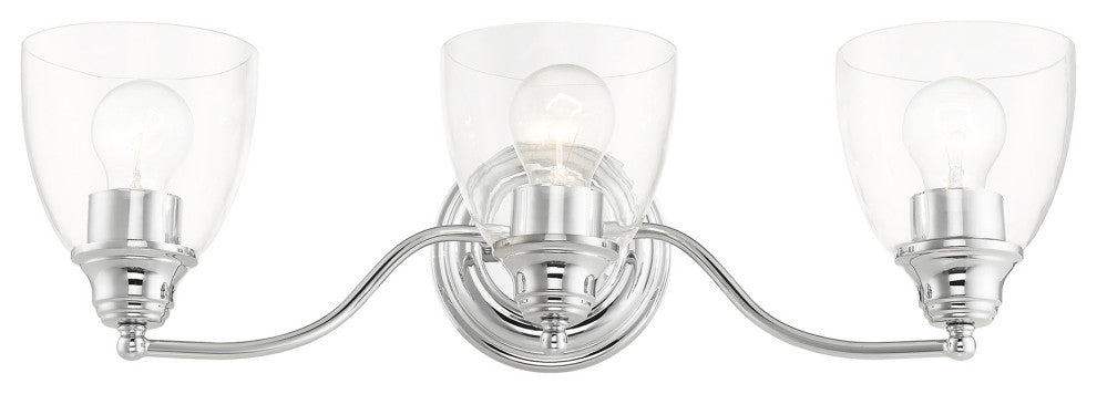 Polished Chrome Transitional, Colonial, Vanity Sconce