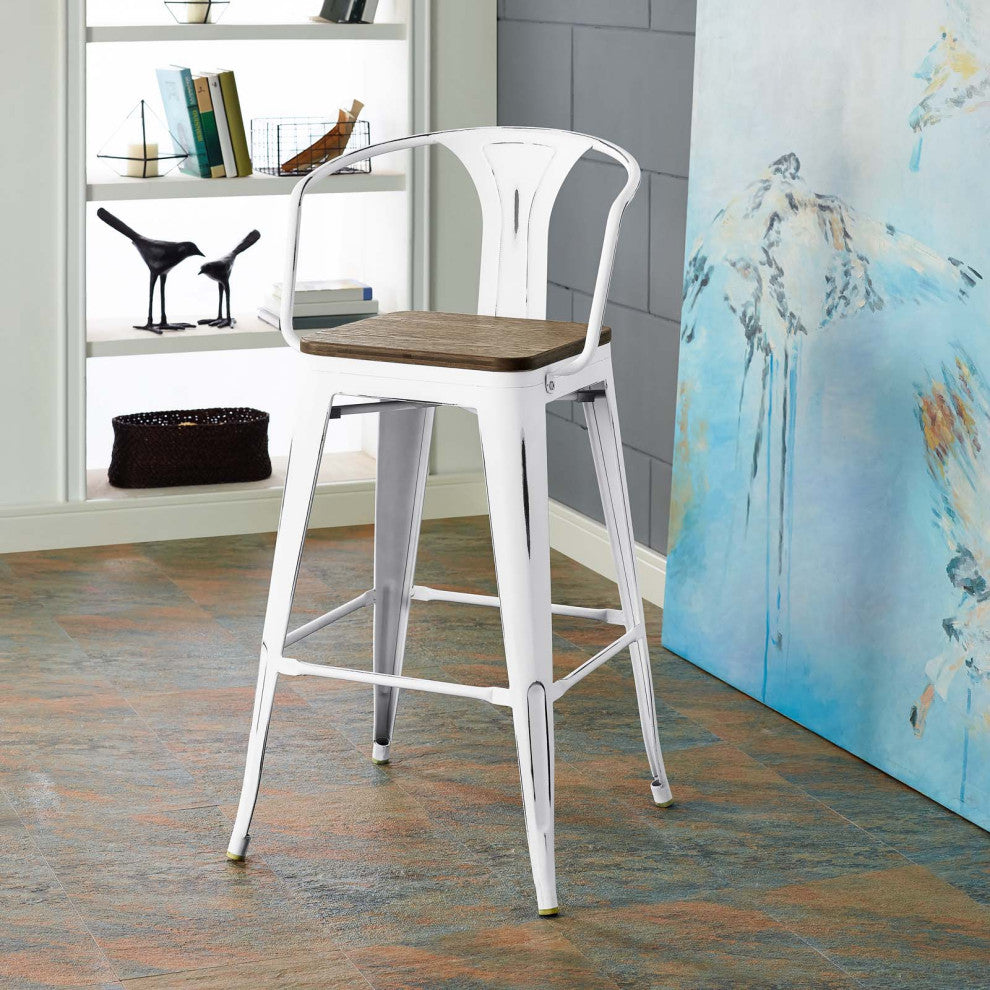 Modern White Promenade Bar Stool