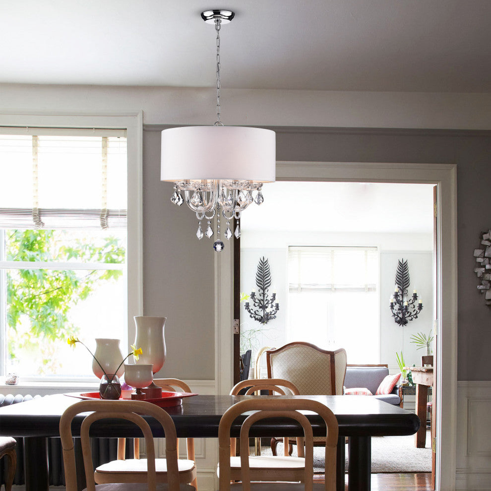 Anona 4-Light White Drum Chandelier