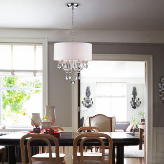 Anona 4-Light White Drum Chandelier