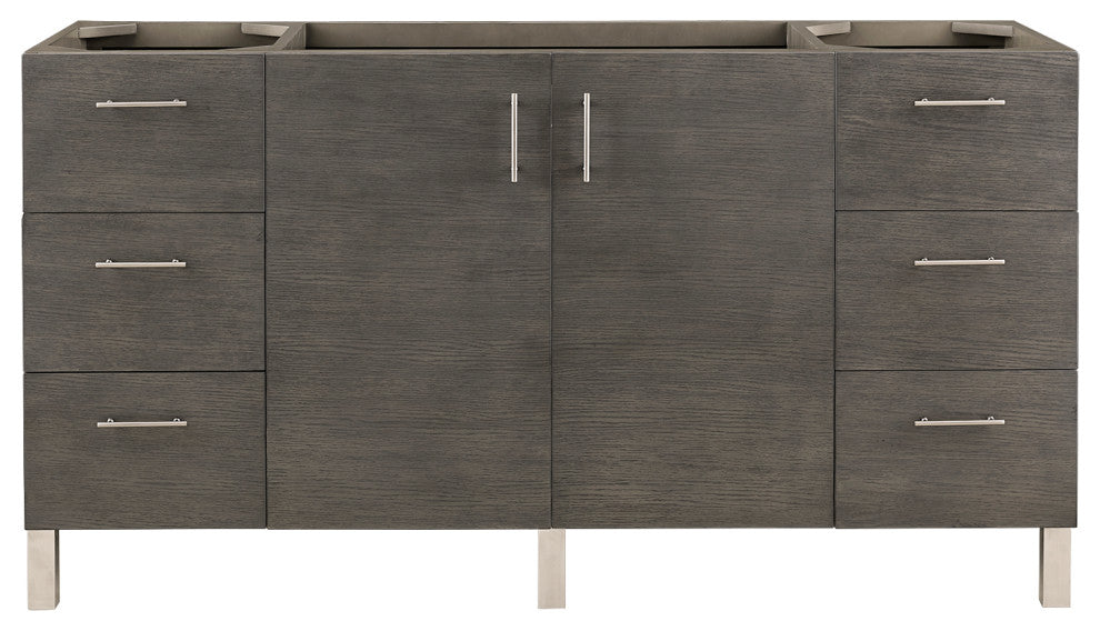Metropolitan 60" Vanity, Silver Oak, Santa Cecilia Top