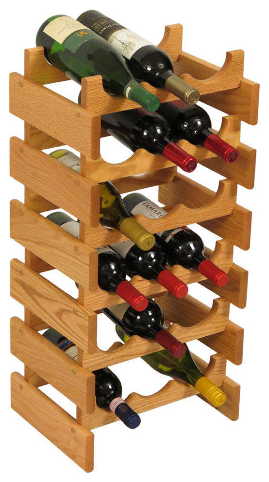 18 Bottle Dakota Wine Rack, Light Oak