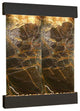 Majestic River Water Fountain, Green Marble, Blackened Copper, Square Edges