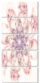 "Full Bloom Fractal Flower in Pink" Flower Wall Art, 5 Panels, 28"x60"