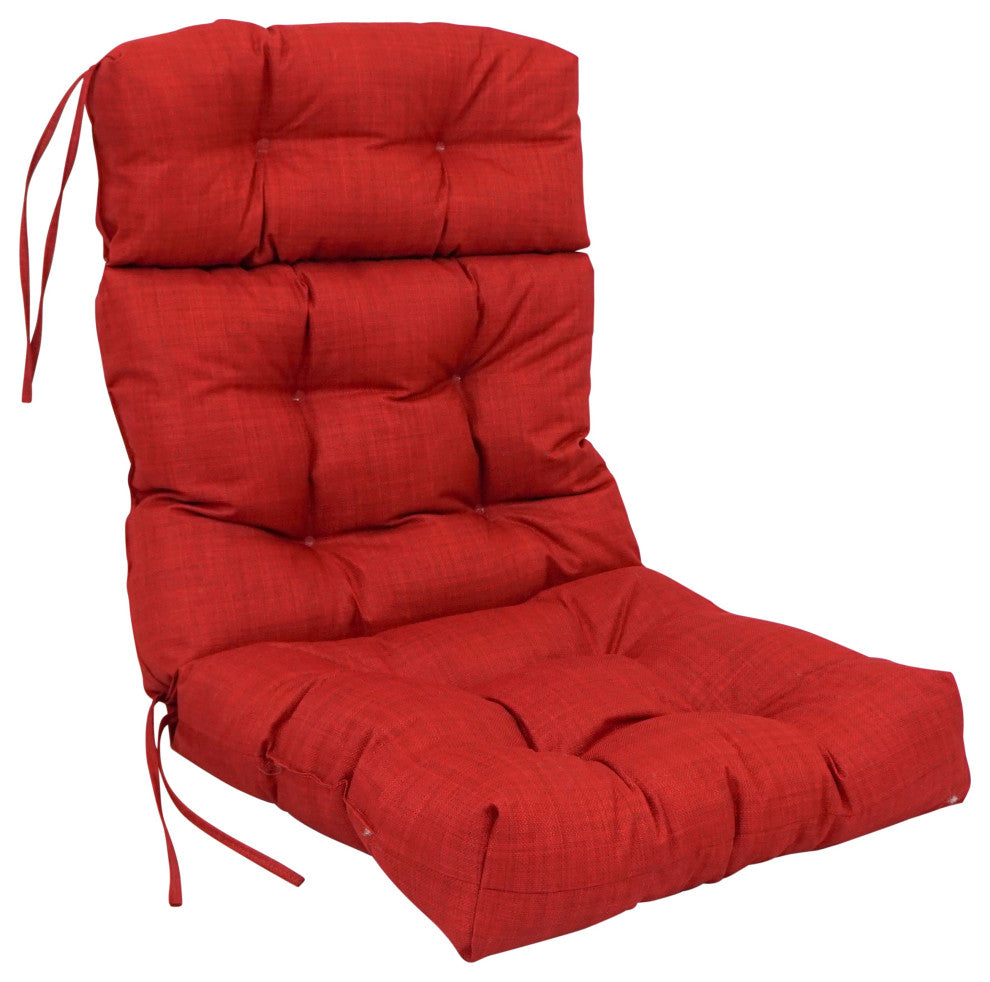 20-"x42" Spun Polyester Solid Outdoor Tufted Chair Cushion Red