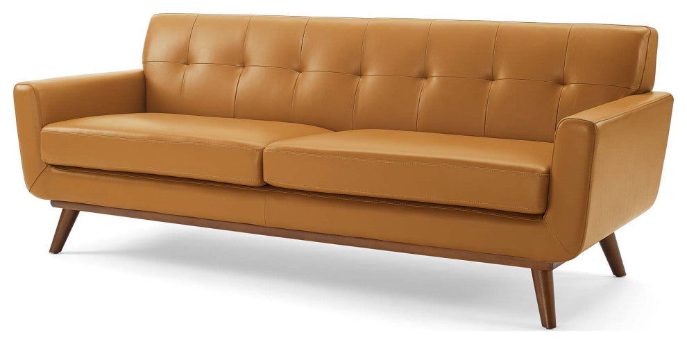 Sofa, Leather, Tan, Modern, Living Lounge Room Hotel Lobby Hospitality