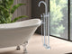 CastelloUSA Saturn Double Handle Clawfoot Tub Filler Faucet, Brushed Nickel, Breeze Handle
