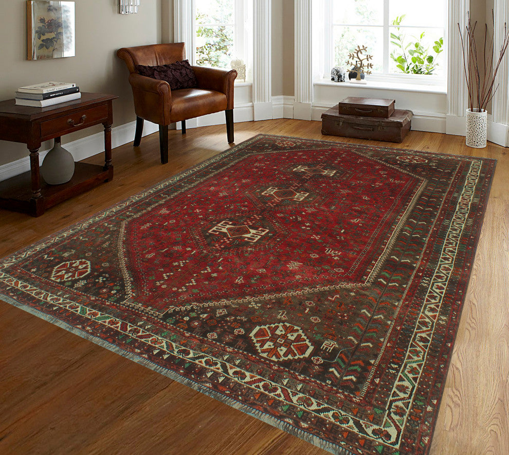Fine Vintage Distressed Isabel Red Rug