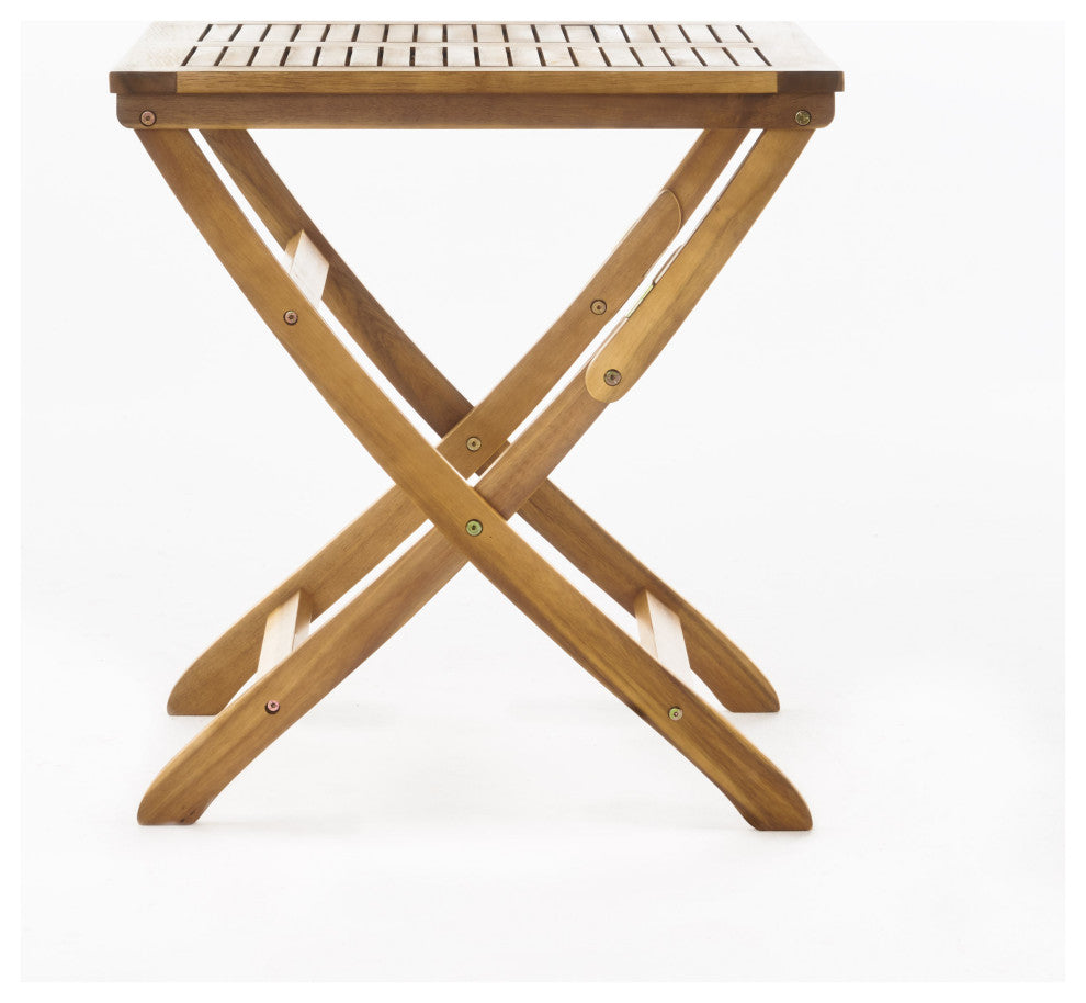GDF Studio Versaille Outdoor Foldable Acacia Wood Bistro Table, Natural