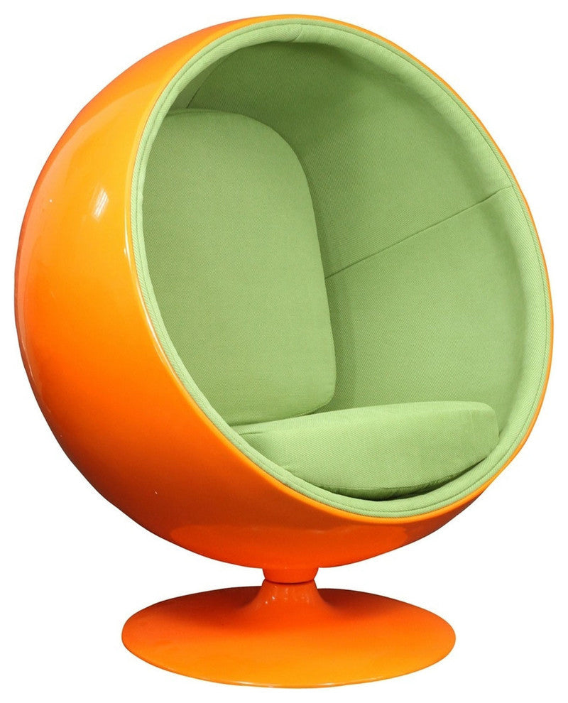 Modern Contemporary Living Room Lounge Chair Orange Green