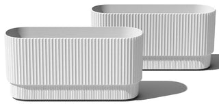 Veradek Demi Series Long 30" Planter, White, 30 Inch, 2 Pack