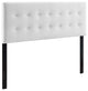 White Emily King Biscuit Tufted Performance Velvet Headboard