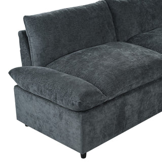 GDF Studio Modern Upholstered Storage Modular Sectional Sofa, Dark Gray