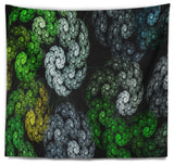 Bright Exotic Spiral Flowers Abstract Wall Tapestry, 39"x32"