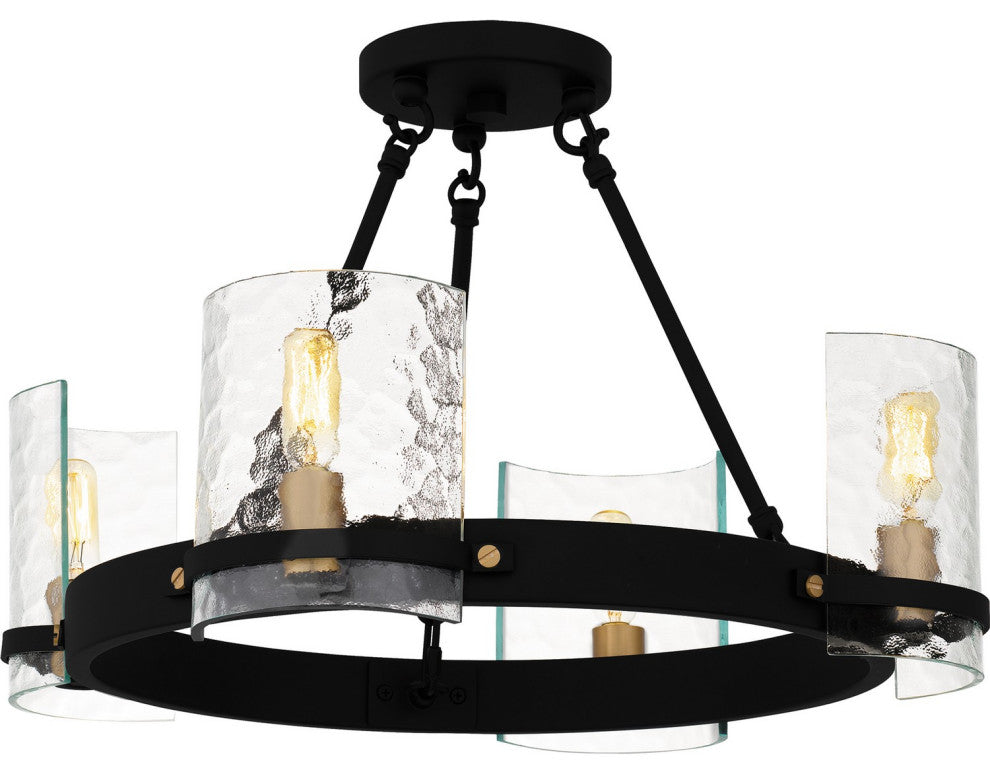 Gloucester Four Light Semi-Flush Mount in Matte Black
