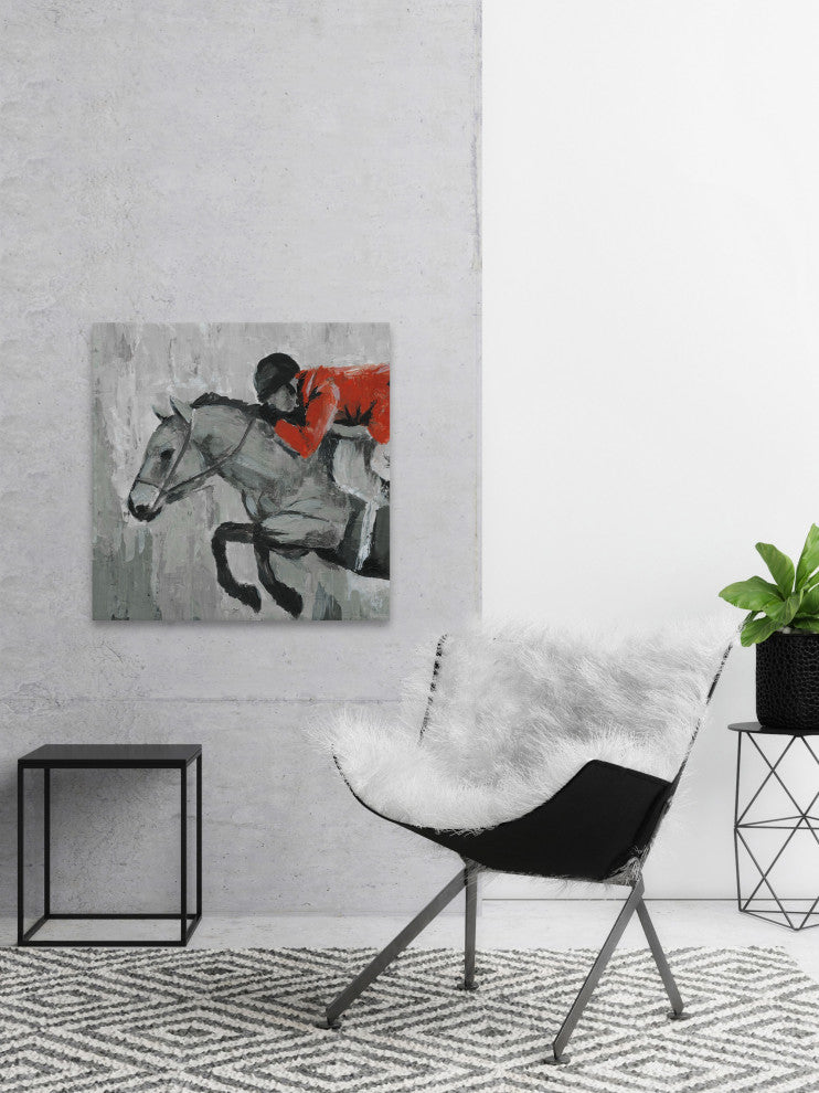 "Horseback Rider" Painting Print on Wrapped Canvas, 48"x48"